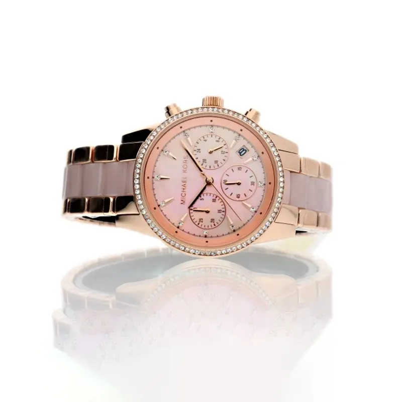Michael Kors Ritz Chronograph MOP Dial Dress Ladies Watch- MK6769